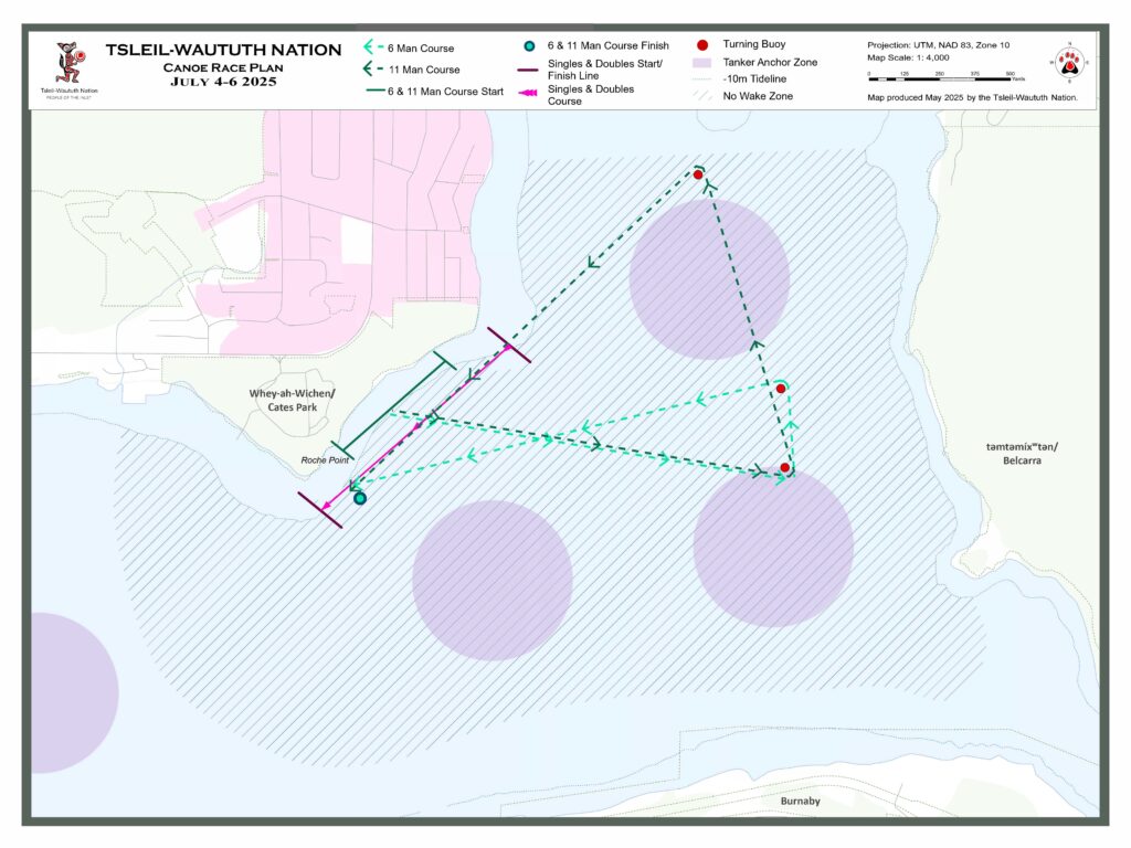 2025 Whey-ah-Wichen Canoe Race Plan -No Wake Zone