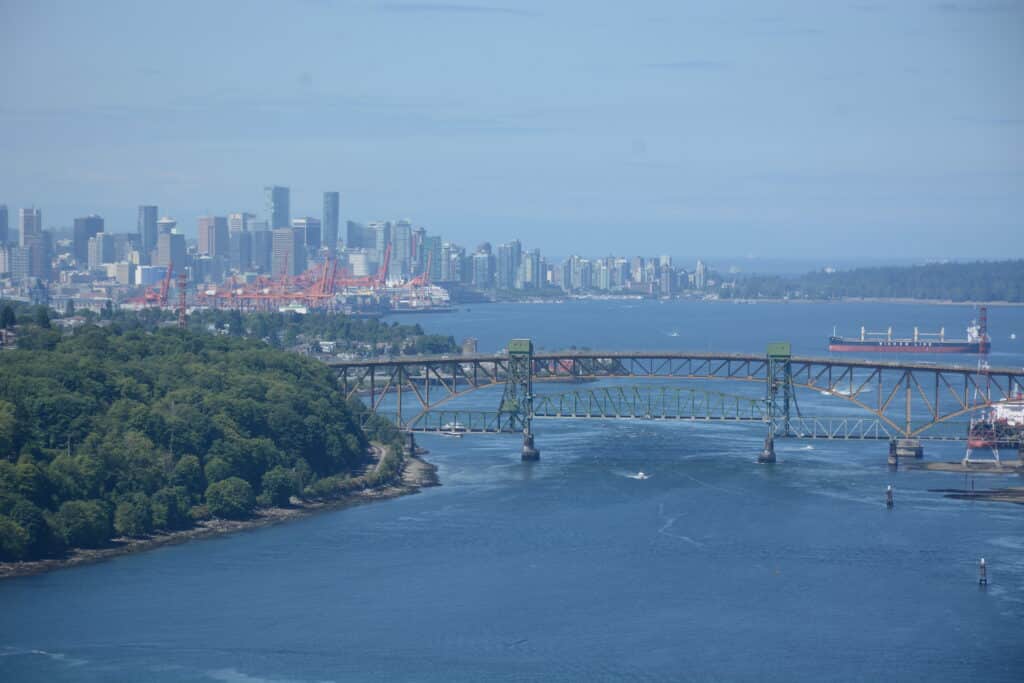 Aerial of Second Narrows and Downtown Vancouver (Photo Credit ShoreZone)